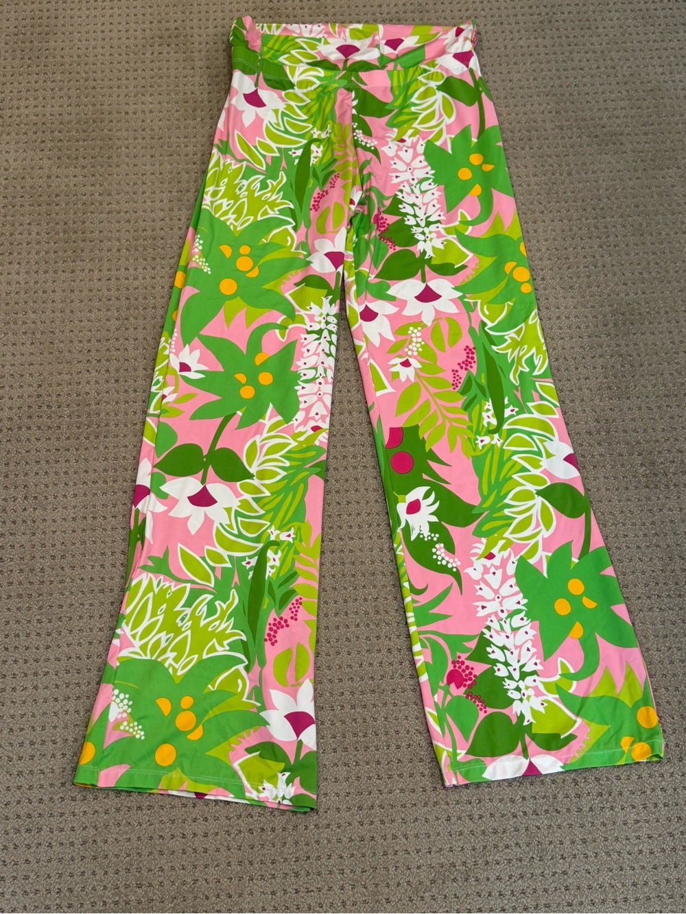 Trina Turk Pink, Green & White Floral Pants